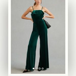Corey Lynn Calter new with tags green velvet jumpsuit size S
